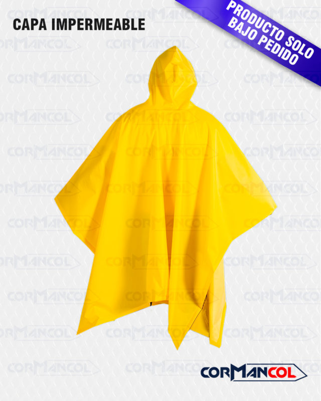 capa impermeable amarilla en pvc